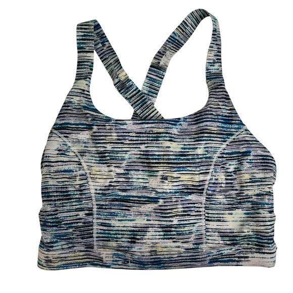 Lululemon 6 Sports Bra Pure Practice Blurry Belle Sea Mist Luxtreme Med Support - Picture 3 of 13